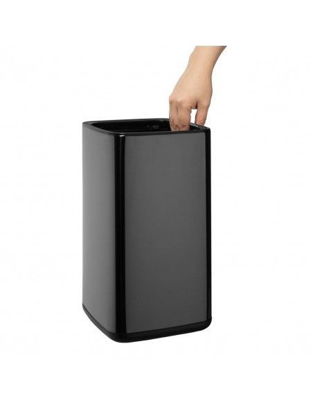 Poubelle carrée Bolero noir titane 7L