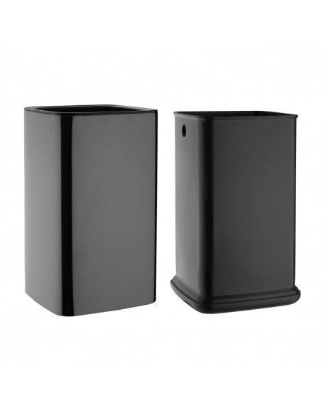 Poubelle carrée Bolero noire 10L