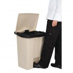 Conteneur à pédale Rubbermaid Step-On beige 68L 2