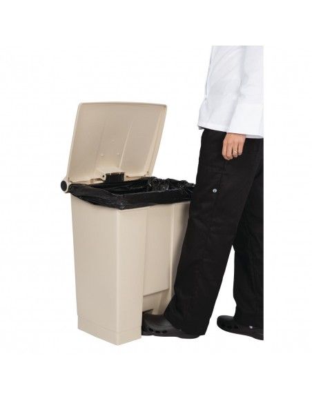 Conteneur à pédale Rubbermaid Step-On beige 68L
