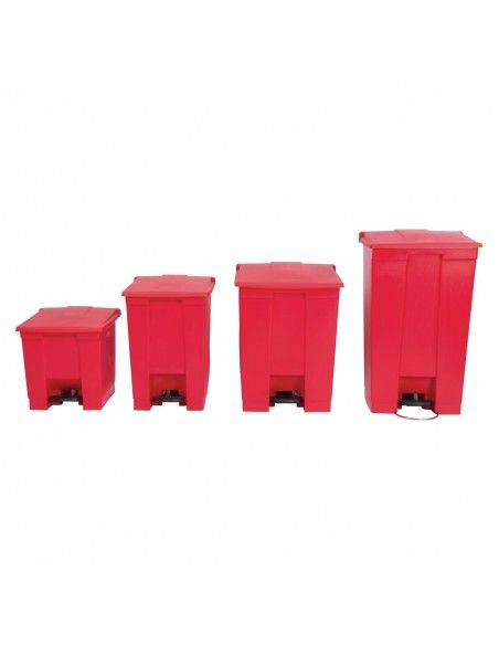 Conteneur à pédale Rubbermaid rouge 87L
