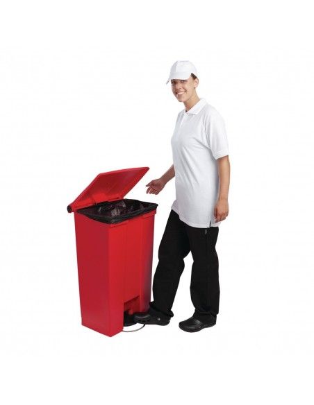 Conteneur à pédale Rubbermaid rouge 87L