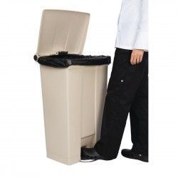 Conteneur à pédale Rubbermaid Step-On beige 87L 2