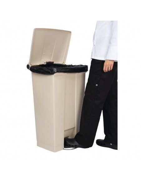 Conteneur à pédale Rubbermaid Step-On beige 87L