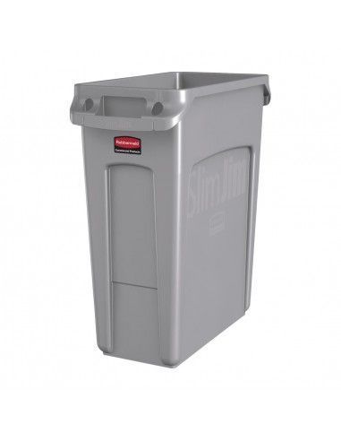 Collecteur avec évents Slim Jim Rubbermaid 60L gris