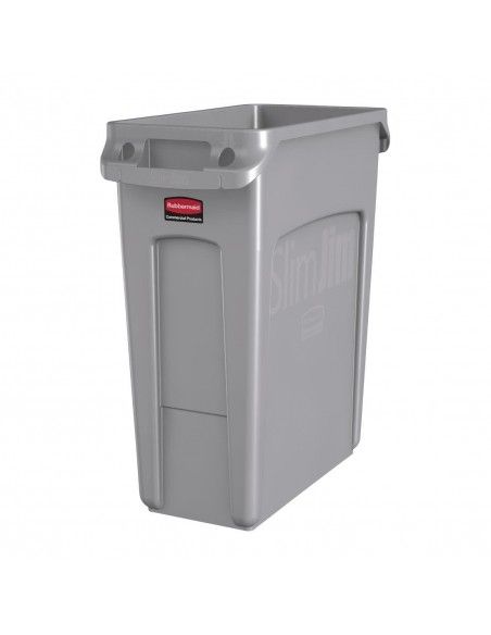 Collecteur avec évents Slim Jim Rubbermaid 60L gris