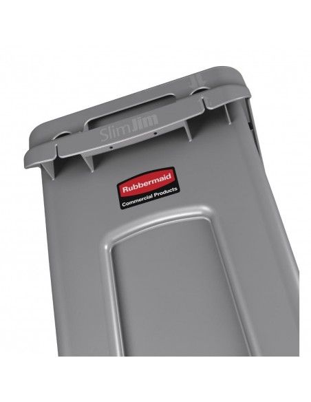 Collecteur avec évents Slim Jim Rubbermaid 60L gris