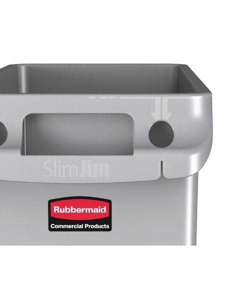 Collecteur avec évents Slim Jim Rubbermaid 60L gris