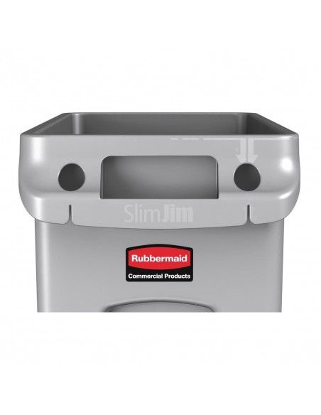 Collecteur avec évents Slim Jim Rubbermaid 60L gris