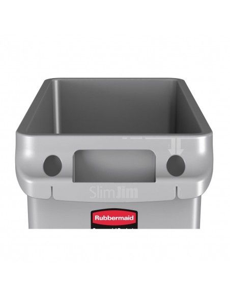 Collecteur avec évents Slim Jim Rubbermaid 60L gris