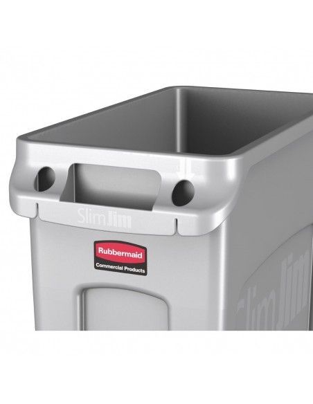 Collecteur avec évents Slim Jim Rubbermaid 60L gris