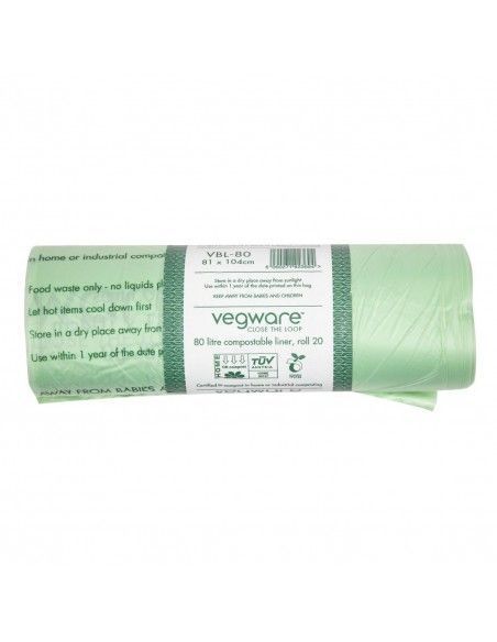 Sacs poubelle compostables Vegware Biobag 80L (lot de 240)