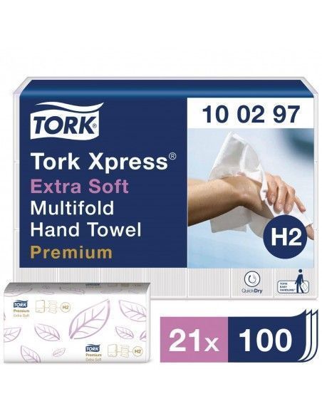 Essuie-mains ultra doux 2 plis Multifold Tork (Lot de 2100)