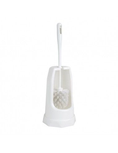 Brosse ronde et support WC Jantex blanc