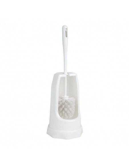 Brosse ronde et support WC Jantex blanc