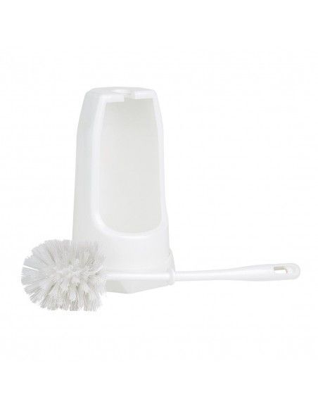 Brosse ronde et support WC Jantex blanc