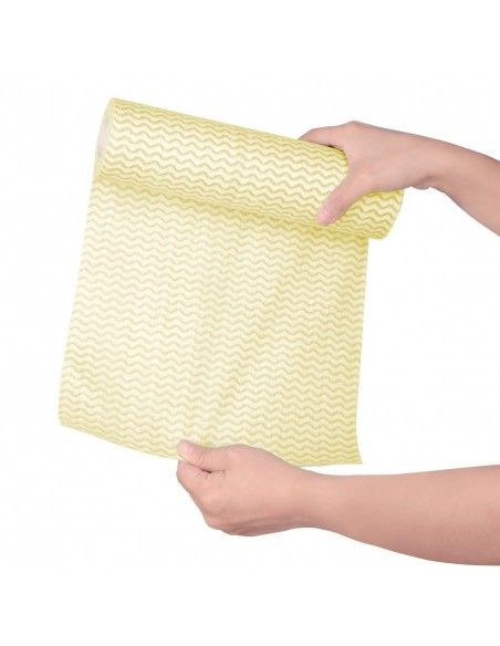 Chiffons non tissés Jantex jaunes (rouleau de 100 chiffons)