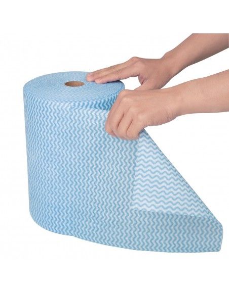Chiffons non tissés bleus Nisbets Essentials (rouleau de 300)