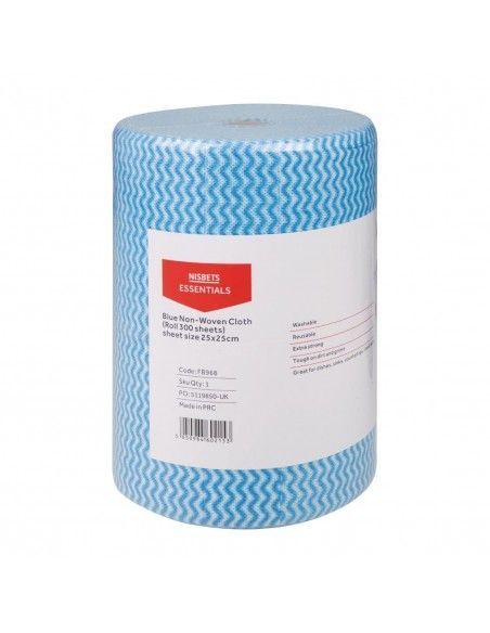 Chiffons non tissés bleus Nisbets Essentials (rouleau de 300)