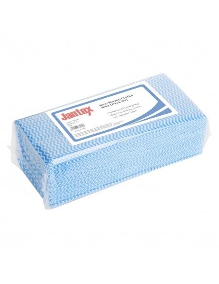 Chiffons non tissés Jantex bleus (lot de 50)