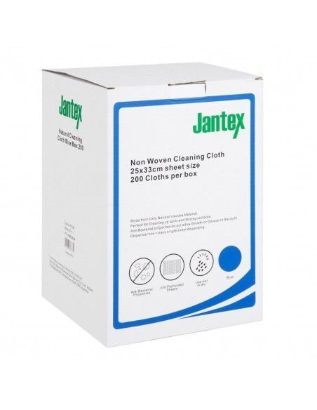 Chiffons de nettoyage compostables bleus Jantex Green (lot de 200)