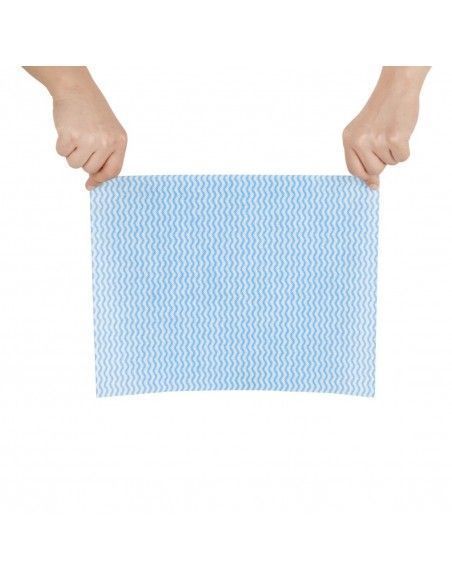 Chiffons de nettoyage compostables bleus Jantex Green (lot de 200)