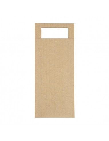 Pochettes à couverts kraft avec serviette blanche Europochette (lot de 500)