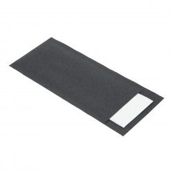 Pochettes à couverts noires avec serviette blanches Europochette (lot de 500) 2