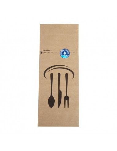 Pochettes à couverts en papier kraft recyclable et scellable (lot de 2000)