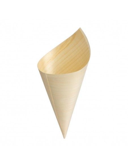 Cônes biodégradables en peuplier Fiesta Compostable 75x170mm (lot de 100)