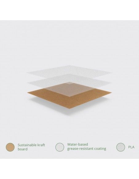 Boîtes à wrap et tortilla kraft compostables avec fenêtre PLA Vegware