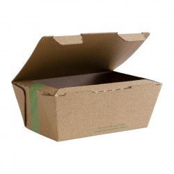 Boîtes alimentaires micro-cannelées compostables Vegware 110x150mm (lot de 300)