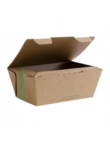 Boîtes alimentaires micro-cannelées compostables Vegware 110x150mm (lot de 300)
