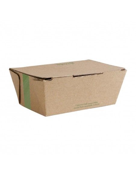 Boîtes alimentaires micro-cannelées compostables Vegware 110x150mm (lot de 300)