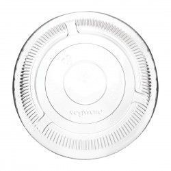 Couvercles plats PLA sans trou compostables pour gobelets boissons froides Vegware série 96 (lot de 1000)