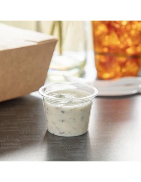 Pots à sauce PLA compostables Vegware 28ml (x5000)