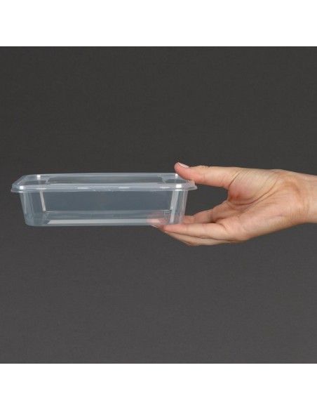 Petites boîtes en plastique micro-ondables avec couvercles Fiesta Recyclable 500ml (lot de 250)