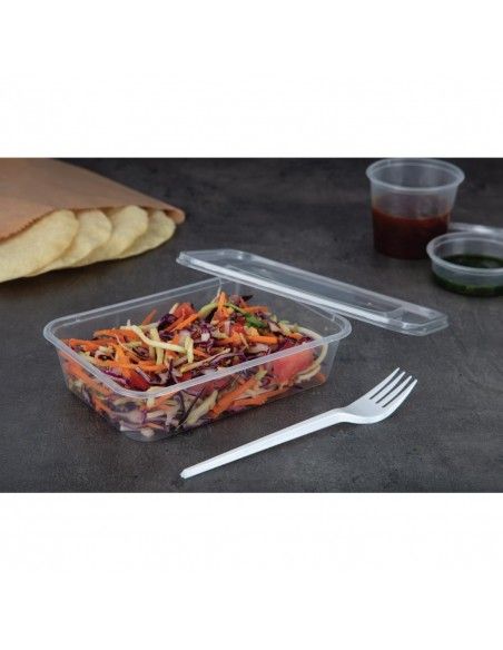 Petites boîtes en plastique micro-ondables avec couvercles Fiesta Recyclable 500ml (lot de 250)