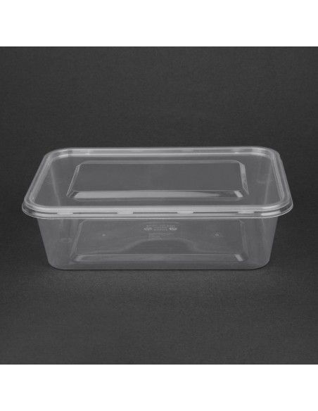 Boîtes moyennes en plastique micro-ondables avec couvercles Fiesta Recyclable 650ml (lot de 250)