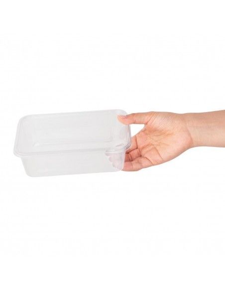 Boîtes moyennes en plastique micro-ondables avec couvercles Fiesta Recyclable 650ml (lot de 250)