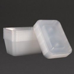 Grandes boîtes en plastique micro-ondables avec couvercles Fiesta 1 L (lot de 250) 2