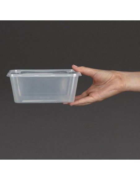 Grandes boîtes en plastique micro-ondables avec couvercles Fiesta 1 L (lot de 250)
