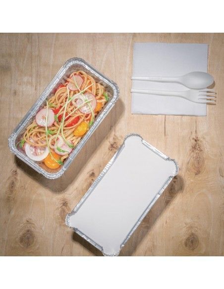 Barquettes et couvercles aluminium Nisbets Essentials 250 ml (lot de 50)