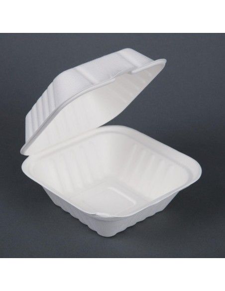 Boîtes à hamburger en bagasse Fiesta Compostable 152mm (Lot de 500)