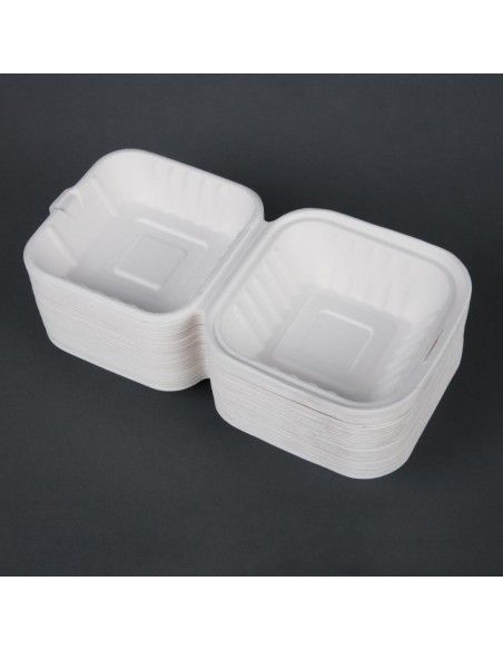 Boîtes à hamburger en bagasse Fiesta Compostable 152mm (Lot de 500)