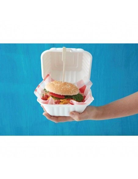 Boîtes à hamburger en bagasse Fiesta Compostable 152mm (Lot de 500)
