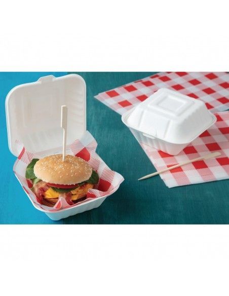 Boîtes à hamburger en bagasse Fiesta Compostable 152mm (Lot de 500)