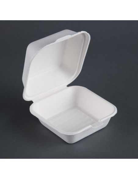 Boîtes à hamburger en bagasse Fiesta Compostable 155mm (Lot de 500)