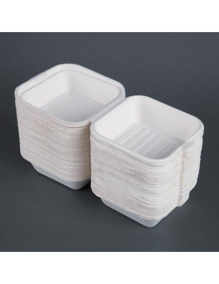 Boîtes à hamburger en bagasse Fiesta Compostable 155mm (Lot de 500)