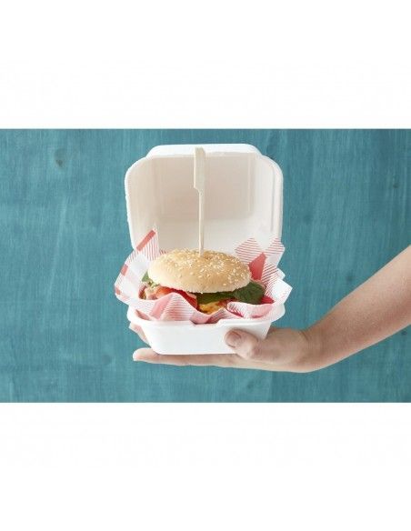 Boîtes à hamburger en bagasse Fiesta Compostable 155mm (Lot de 500)